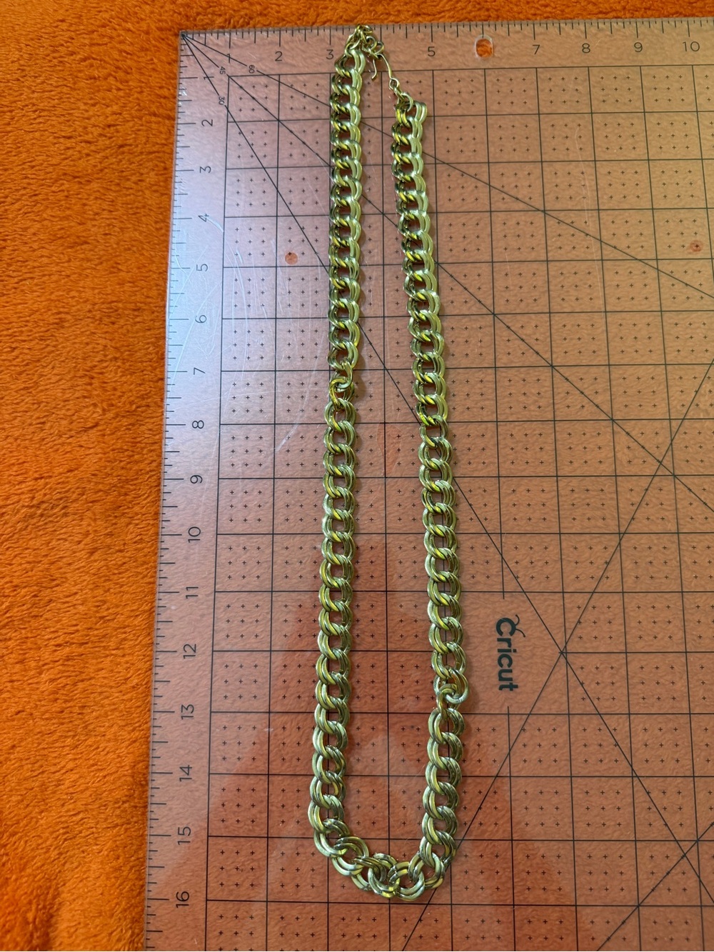 Vintage Gold Tone Chunky Double Link Chain Necklace 32โ Statement Jewelry